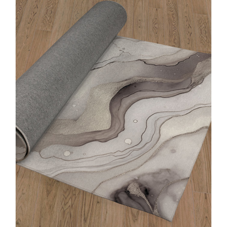 Orren Ellis Lionso Polyester Warm Gray Rug Wayfair